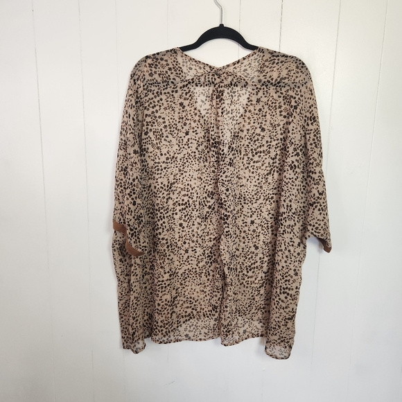Free People Intimately Sheer Sleepin In Shirt Leopard Print Top Oversized Small - Picture 3 of 9